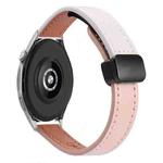 For Honor Watch 4 Pro 22mm Slim Magnetic Buckle Microfiber Leather Watch Band(Pink+Apricot)