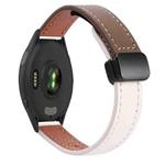 For Honor Watch GS 3i 22mm Slim Magnetic Buckle Microfiber Leather Watch Band(Apricot+Caramel Macchiato)