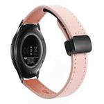 For Samsung Galaxy Gear S3 Frontier 22mm Slim Magnetic Buckle Microfiber Leather Watch Band(Sakura Pink)