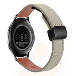 For Samsung Galaxy Gear S3 Classic 22mm Slim Magnetic Buckle Microfiber Leather Watch Band(Calf Elephant Gray)