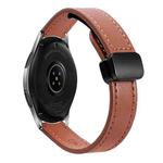 For Samsung Galaxy Watch 46mm 22mm Slim Magnetic Buckle Microfiber Leather Watch Band(Mocha Brown)