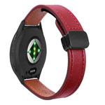 For Garmin Venu 3 22mm Slim Magnetic Buckle Microfiber Leather Watch Band(Wine Red)