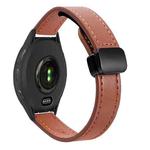 For Garmin Venu 2 22mm Slim Magnetic Buckle Microfiber Leather Watch Band(Mocha Brown)