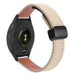 For Garmin Venu 2 22mm Slim Magnetic Buckle Microfiber Leather Watch Band(Cream Apricot)