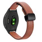 For Garmin Vivoactive 4 22mm Slim Magnetic Buckle Microfiber Leather Watch Band(Mocha Brown)