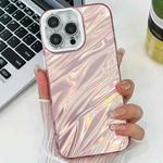 For iPhone 13 Plating Glitter Texture TPU Phone Case with Lens Film(Pink Water Ripples)