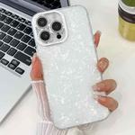 For iPhone 13 Plating Glitter Texture TPU Phone Case with Lens Film(White Shell Grain)