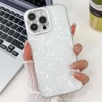 For iPhone 13 Pro Plating Glitter Texture TPU Phone Case with Lens Film(White Shell Grain)