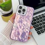 For iPhone 16 Pro Plating Glitter Texture TPU Phone Case with Lens Film(Purple Wrinkles)