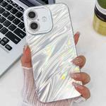 For iPhone 13 Pro Max Plating Glitter Texture TPU Phone Case with Lens Film(White Water Ripples)