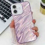 For iPhone 13 Pro Max Plating Glitter Texture TPU Phone Case with Lens Film(Purple Water Ripples)