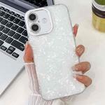 For iPhone 13 Pro Max Plating Glitter Texture TPU Phone Case with Lens Film(White Shell Grain)