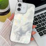 For iPhone 16 Plating Glitter Texture TPU Phone Case with Lens Film(White  Tinfoil Texture)