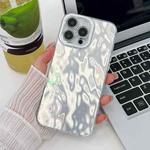 For iPhone 15 Pro Plating Glitter Texture TPU Phone Case with Lens Film(White Wrinkles)