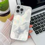 For iPhone 15 Pro Plating Glitter Texture TPU Phone Case with Lens Film(White  Tinfoil Texture)