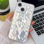 For iPhone 15 Plating Glitter Texture TPU Phone Case with Lens Film(White Wrinkles)