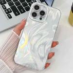 For iPhone 14 Pro Plating Glitter Texture TPU Phone Case with Lens Film(White Feather Yarn)