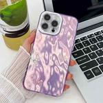 For iPhone 14 Pro Plating Glitter Texture TPU Phone Case with Lens Film(Purple Wrinkles)