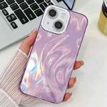 For iPhone 13 Plating Glitter Texture TPU Phone Case with Lens Film(Purple Feather Yarn)