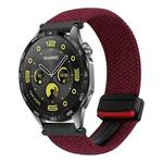 For Huawei Watch GT 4 41mm 18mm Magnetic Buckle Braided Watch Band(Wine Red)