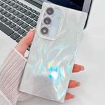 For Samsung Galaxy S24 FE 5G Plating Glitter Texture TPU Phone Case with Lens Film(White Feather Yarn)