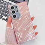 For Samsung Galaxy S24 FE 5G Plating Glitter Texture TPU Phone Case with Lens Film(Pink Water Ripples)