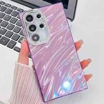 For Samsung Galaxy S24 FE 5G Plating Glitter Texture TPU Phone Case with Lens Film(Purple Water Ripples)