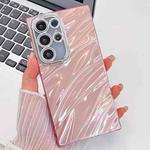 For Samsung Galaxy A54 5G Plating Glitter Texture TPU Phone Case with Lens Film(Pink Water Ripples)