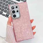 For Samsung Galaxy A54 5G Plating Glitter Texture TPU Phone Case with Lens Film(Pink Shell Pattern)