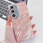 For Samsung Galaxy S25 5G Plating Glitter Texture TPU Phone Case with Lens Film(Pink Water Ripples)
