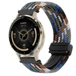 For Garmin Venu 3S 18mm Magnetic Buckle Braided Watch Band(Denim Colorful)