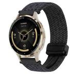 For Garmin Venu 3S 18mm Magnetic Buckle Braided Watch Band(Graphite Black)