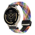 For Garmin Venu 3S 18mm Magnetic Buckle Braided Watch Band(Colorful)