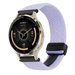 For Garmin Venu 3S 18mm Magnetic Buckle Braided Watch Band(Purple)