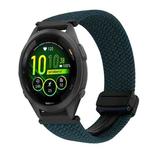 For Garmin Forerunner 265S 18mm Magnetic Buckle Braided Watch Band(Forest Green)