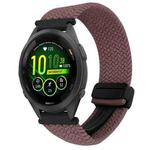 For Garmin Forerunner 265S 18mm Magnetic Buckle Braided Watch Band(Smoky Purple)