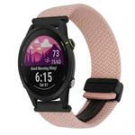 For Garmin Forerunner 255S 18mm Magnetic Buckle Braided Watch Band(Pink)