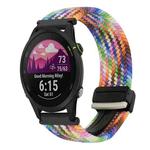 For Garmin Forerunner 255S 18mm Magnetic Buckle Braided Watch Band(Colorful)