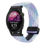 For Garmin Forerunner 255S 18mm Magnetic Buckle Braided Watch Band(Violet)