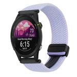 For Garmin Forerunner 255S 18mm Magnetic Buckle Braided Watch Band(Purple)