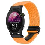 For Garmin Forerunner 255S 18mm Magnetic Buckle Braided Watch Band(Orange)