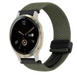 For Garmin Venu 2S 18mm Magnetic Buckle Braided Watch Band(Olive Green)