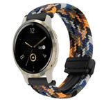 For Garmin Venu 2S 18mm Magnetic Buckle Braided Watch Band(Camouflage Colorful)