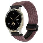 For Garmin Venu 2S 18mm Magnetic Buckle Braided Watch Band(Smoky Purple)