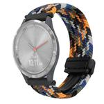 For Garmin Vivomove 3S 18mm Magnetic Buckle Braided Watch Band(Camouflage Colorful)