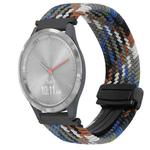 For Garmin Vivomove 3S 18mm Magnetic Buckle Braided Watch Band(Denim Colorful)