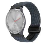 For Garmin Vivomove 3S 18mm Magnetic Buckle Braided Watch Band(Space Gray)