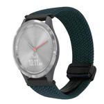 For Garmin Vivomove 3S 18mm Magnetic Buckle Braided Watch Band(Forest Green)