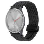 For Garmin Vivomove 3S 18mm Magnetic Buckle Braided Watch Band(Graphite Black)