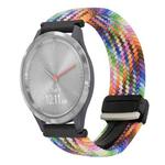 For Garmin Vivomove 3S 18mm Magnetic Buckle Braided Watch Band(Colorful)